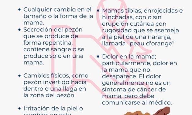¿CUÁLES SON LOS SÍNTOMAS Y SIGNOS DEL CÁNCER DE MAMA?
