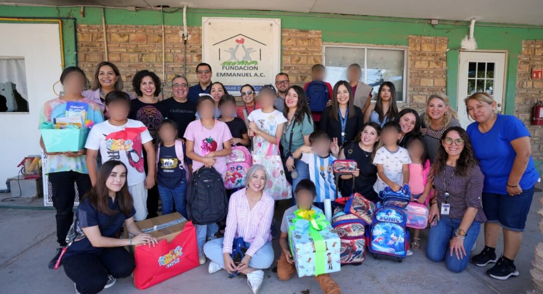 DONÓ GULFSTREAM ÚTILES ESCOLARES A NIÑOS DE FUNDACIÓN EMMANUEL