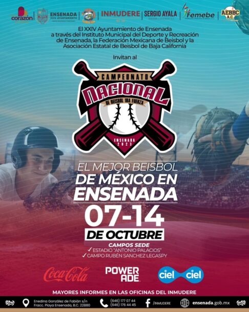 Participarán 12 equipos en el Campeonato Nacional de Béisbol en Ensenada 2023