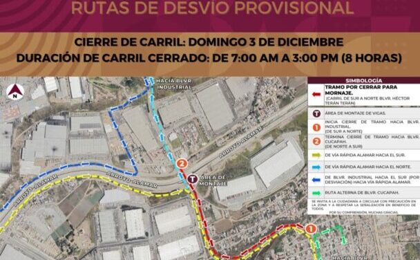 Cerrarán nodo Alamar-Terán Terán en Tijuana el próximo domingo 3 de diciembre