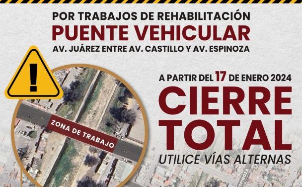Iniciaron obras en el puente de la Avenida Juárez en Ensenada