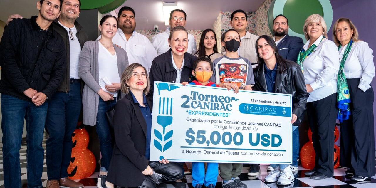 Entregan jóvenes CANIRAC Tijuana donativo a Hospital General tras exitoso Torneo de Golf
